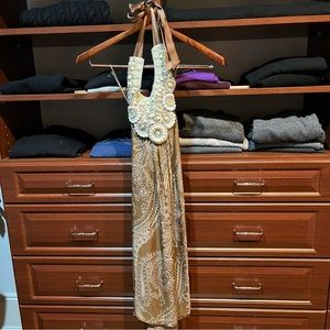 Haute Hippie Printed Silk Halter Dress in Size Small